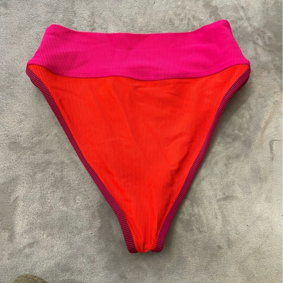 New! Beach Riot Emmy be mine colorblock high waisted bottom 24896 - Picture 8 of 9
